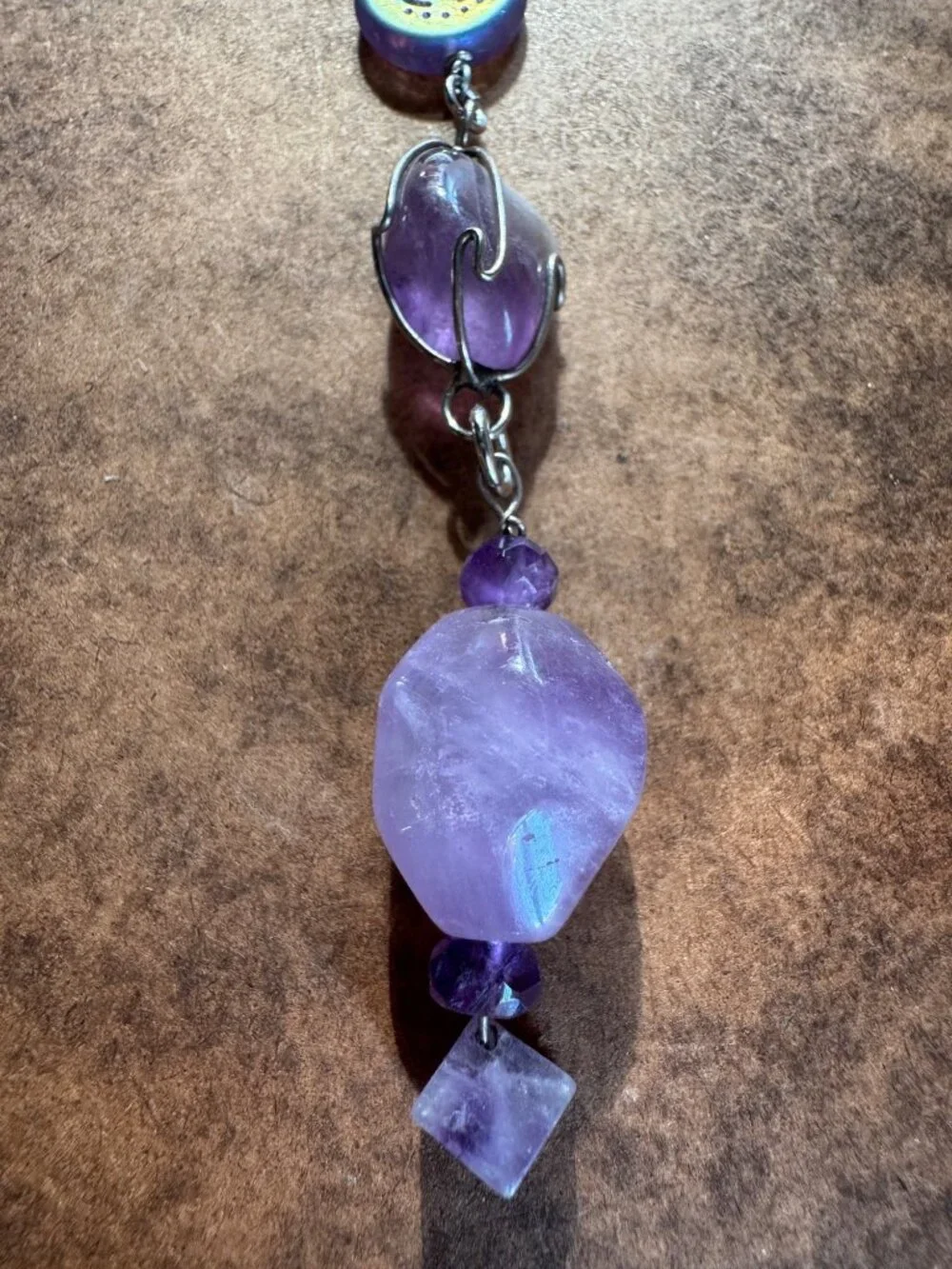 Boho keychain/pro charm with amethyst